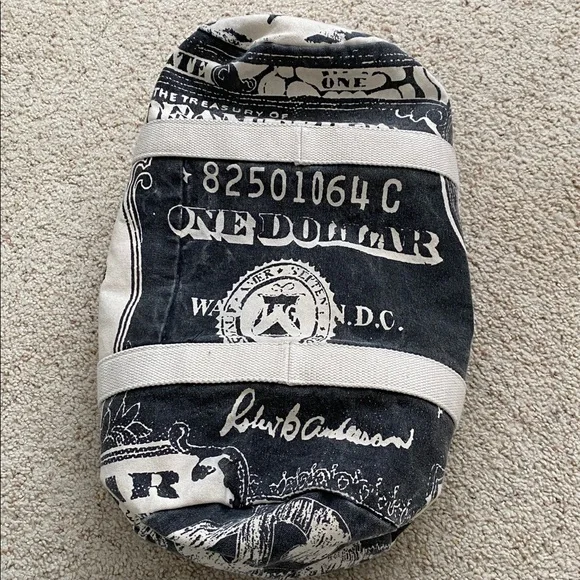 Andy Warhol Dollar Bill Duffel. White straps. - Picture 3 of 15